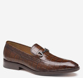 Men's Sullivan Bit Loafer - Mahogany Croc Embossed Italian Calfskin