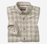 Men's Heathered Woven Shirt - Tan/Brown Tonal Check