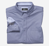 Men's XC Flex® Stretch Long-Sleeve Shirt - Blue Diamond Grid Print