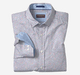 Men's Printed Cotton Shirt - White/Multi Cross Link