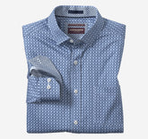 Men's Printed Cotton Shirt - Blue/Navy Diamond Swirl