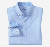 Men's Game Day XC4® Long-Sleeve Gingham Shirt - Light Blue