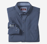 Men's XC4® Motion Long-Sleeve Sport Knit Shirt - Navy Twill Check