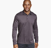 Men's Knit Jacquard Long-Sleeve Polo - Purple