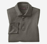 Men's Knit Jacquard Long-Sleeve Polo - Olive