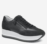 Women's Gracie Side-Zip Lace Up - Black Calfskin/Suede