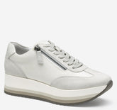 Women's Gracie Side-Zip Lace Up - White Nylon/Kid Suede