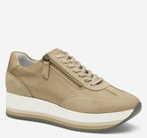 Women's Gracie Side-Zip Lace Up - Sand Nylon/Suede