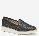 Women's Mitzi Perfed Venetian - Black Metallic Kid Suede