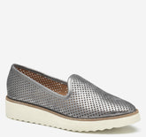 Women's Mitzi Perfed Venetian - Pewter Metallic Kid Suede