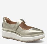 Women's Gracelyn Mary Jane - Gold Crinkle Metallic Sheepskin