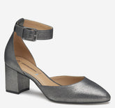 Women's Vicki Ankle Strap - Pewter Metallic Kid Suede