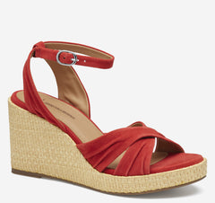 Women's Marcia Cross-Band Sandal - Red Kid Suede