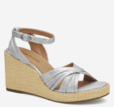Women's Marcia Cross-Band Sandal - Silver Metallic Kid Suede