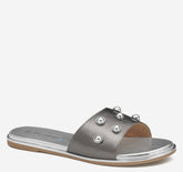 Women's Shayla Embellished Slide - Pewter Metallic Sheepskin