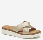 Women's Mitzi Knotted Slide - Champagne Metallic Kid Suede