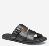 Women's Shayla Cross-Band Slide - Black Calfskin