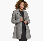 Women's Tweed Coat - White/Black