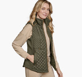 Women's Quilted Vest - Olive
