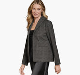 Women's Shawl-Collar Knit Blazer - Charcoal
