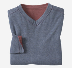 Men's Icon Reversible V-Neck Pullover - Berry/Blue