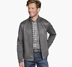 Men's Faux-Suede Full-Zip - Gray