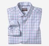 Men's Non-Iron Dress Shirt - Pink/Blue Twill Plaid