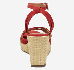 Women's Marcia Cross-Band Sandal - Red Kid Suede