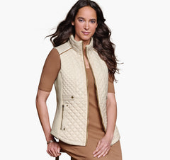 Women's Quilted Vest - Cream