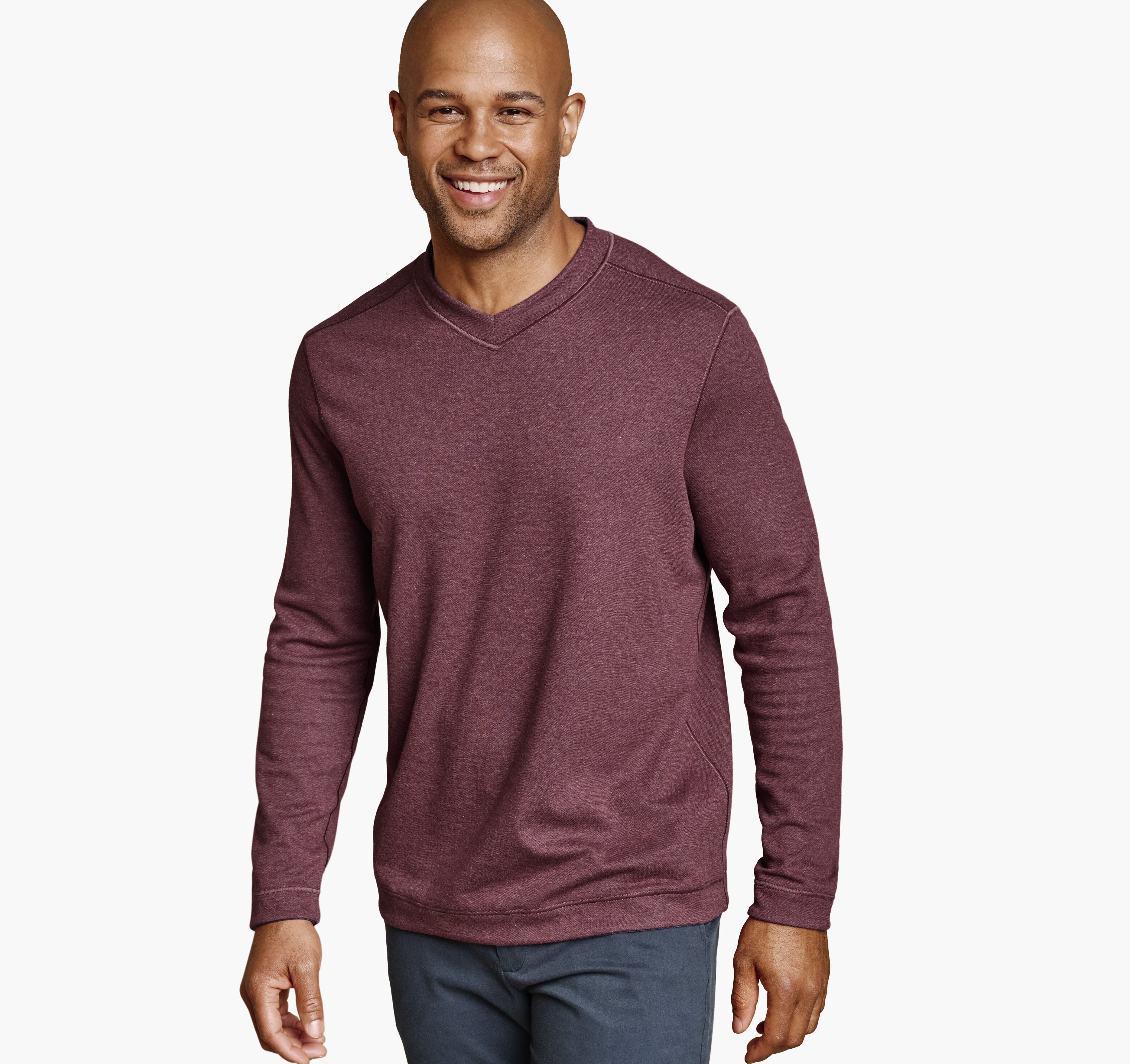 Men's Icon Reversible V-Neck Pullover - Berry/Blue