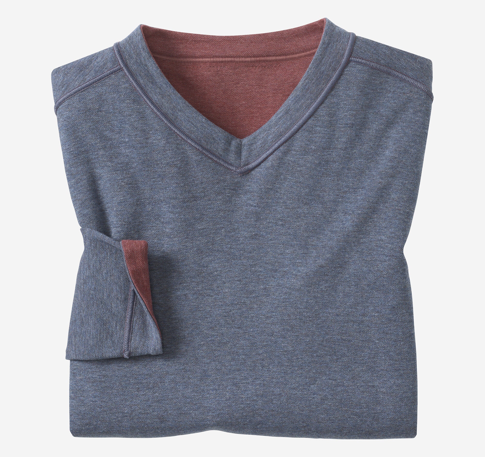 Men's Icon Reversible V-Neck Pullover - Berry/Blue