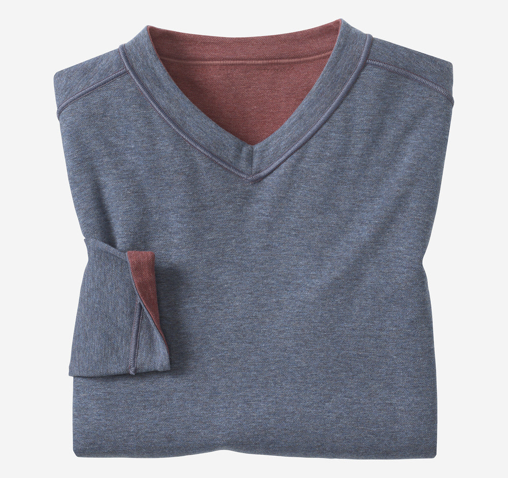 Men's Icon Reversible V-Neck Pullover - Berry/Blue