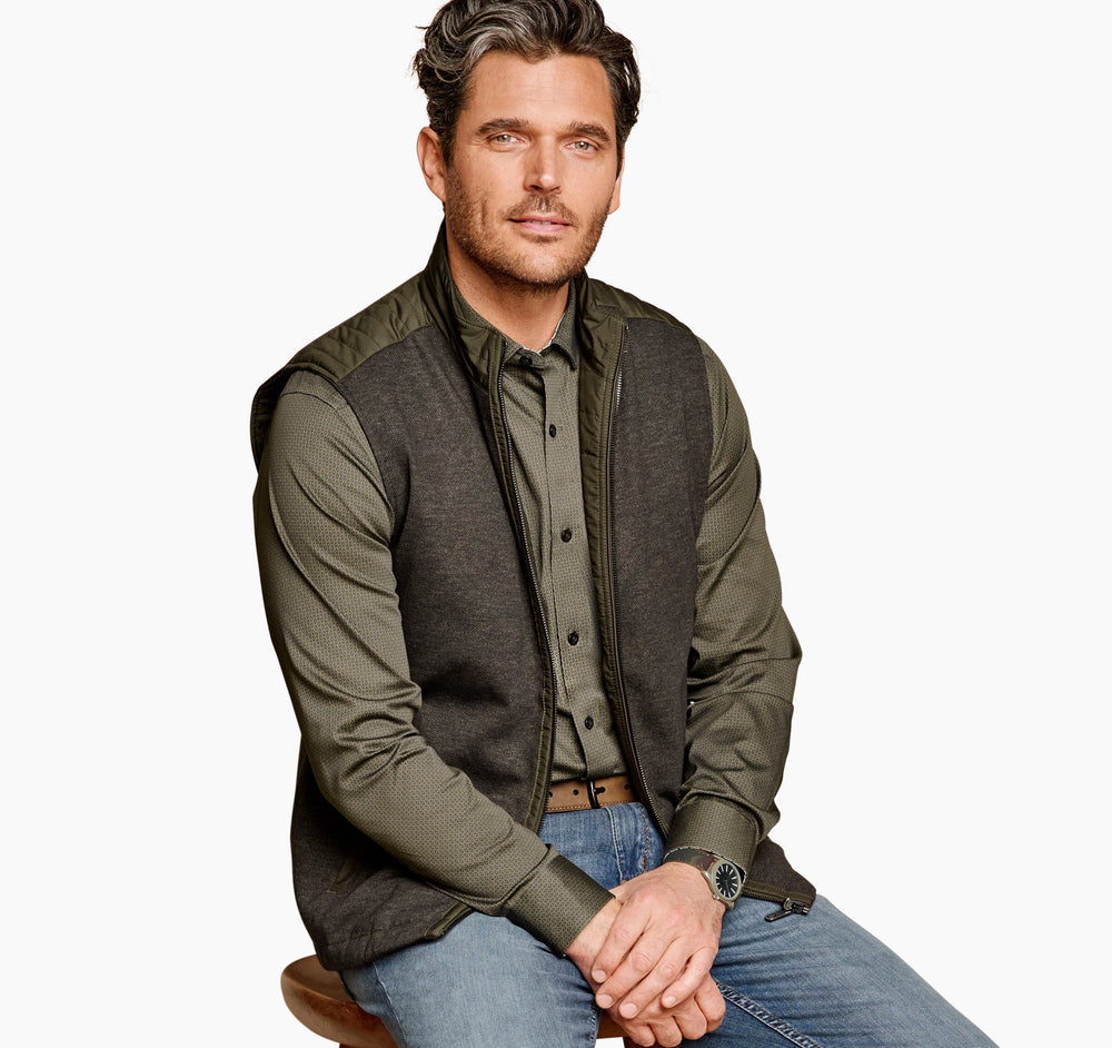 Men's Reversible Vest - Olive/Marled Olive
