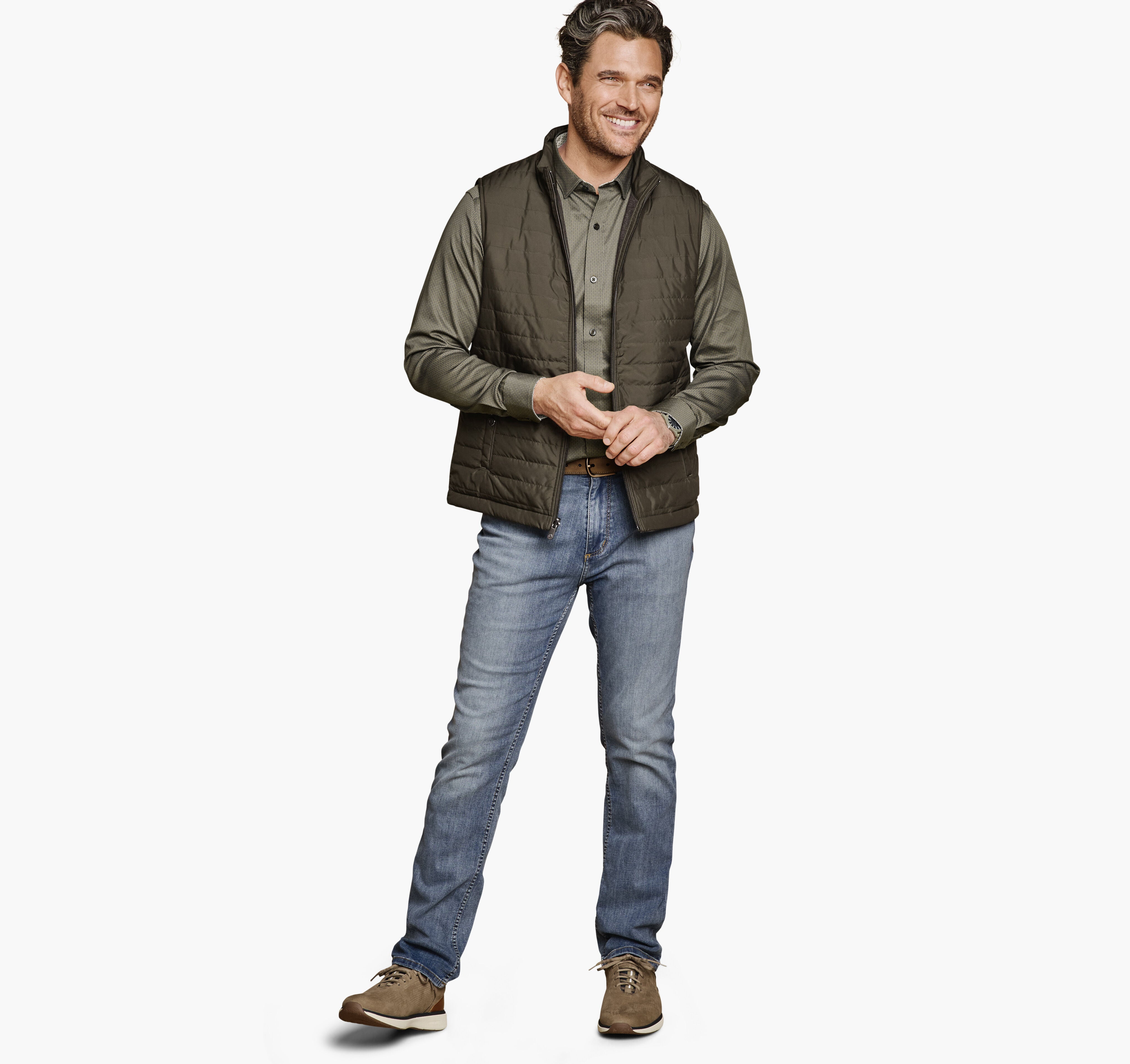 Men's Reversible Vest - Olive/Marled Olive